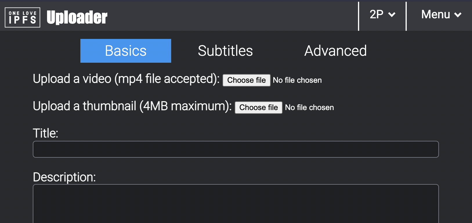 uploader interface